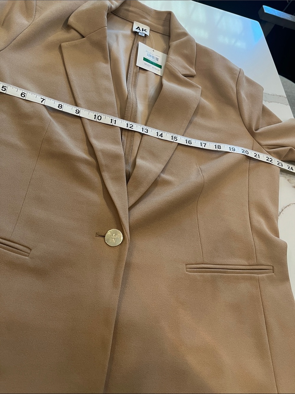 Anne Klein Camel/Light Coffee Single-Button Blazer NWT Sz L - Picture 8 of 13